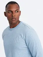 Ombre Men's mélange sweatshirt with embroidered logo - blue