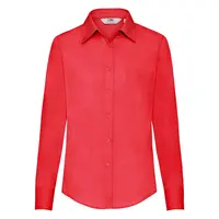 FRUIT OF THE LOOM F17•LADIES LONG SLEEVE POPLIN SHIRT