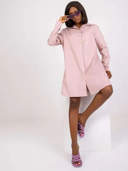 Ružové košeľové šaty