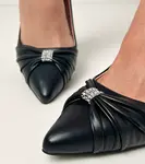 marka niezdefiniowana Čierne klasické lodičky na ihličke s kryštálmi Bronney