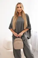 Włoski Bavlnená súprava blúzka + nohavice Grafit