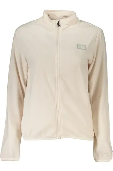 Biela fleecová mikina na zips