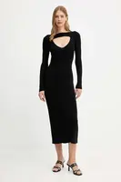 Vlněné šaty Diesel M-OLONI černá barva, maxi, A18905.0PLBF