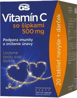 GS Vitamín C500 + šípky - darčekové balenie 120 tabliet