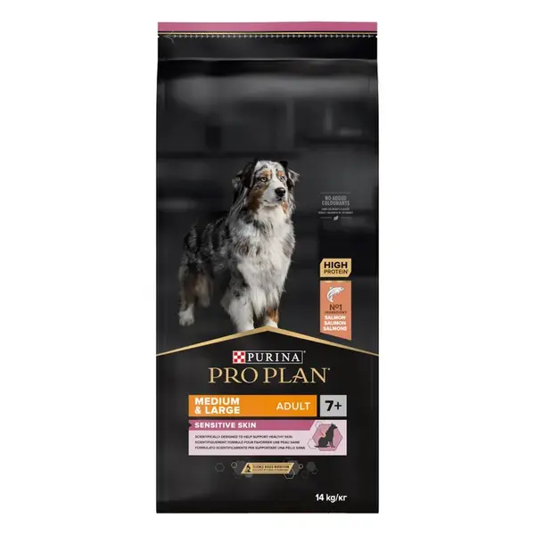 Purina Pro Plan Adult 7+ Medium & Large Sensitive Skin Optiderma 14 kg