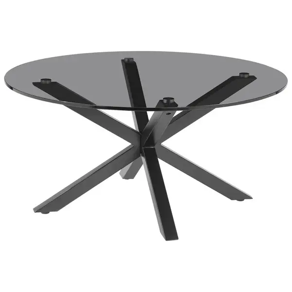 Xora KONFERENČNÍ STOLEK, šedá, černá, kov, sklo, 82/82/40 cm