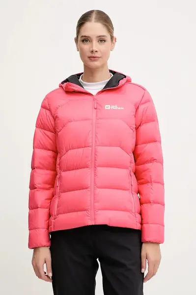 Péřová sportovní bunda Jack Wolfskin Ather Down černá barva, A60330