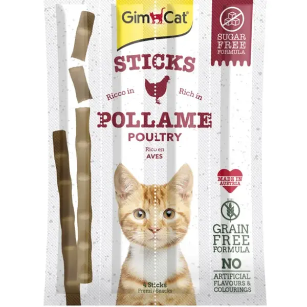 GimCat Sticks pamlsky - s drůbeží 10 ks