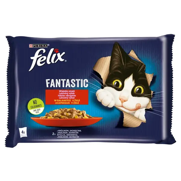 Felix Fantastic lahodný výběr v želé - s králíkem a jehněčím 4 x 85 g