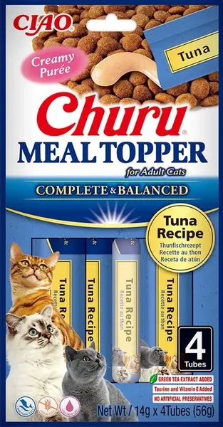 Inaba Cat Churu Meal Topper vlhké krmivo pro kočky - tuňák 4 x (4 x 14 g)