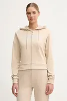 Bavlněná mikina Guess PRIMULA dámská, černá barva, s kapucí, s aplikací, V5GQ10 KCRP0