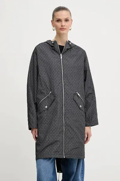 Bunda MICHAEL Michael Kors šedá barva, přechodná, oversize, MT520INJN3