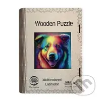 Dřevěné puzzle Barevný labrador A3 - puzzle z kategorie Zvířata