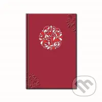 Notes Folk vzor červený (linajkovaný)