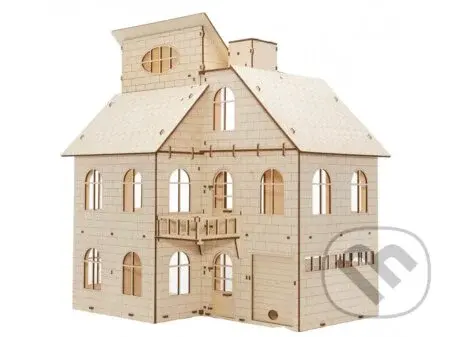 Drevený domček pre bábiky s mechanickým výťahom - puzzle z kategorie 3D puzzle