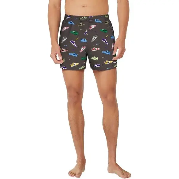 Nike MULTI PRINT Pánské plavecké šortky, hnědá, velikost