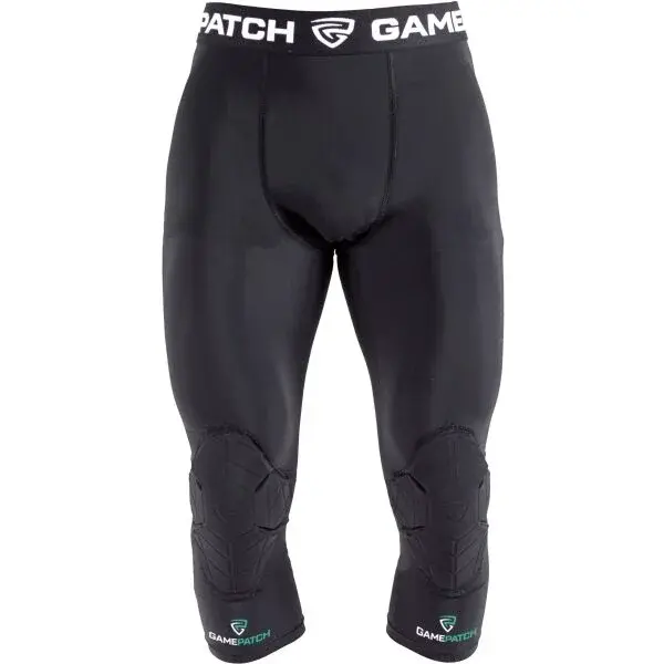 GAMEPATCH TIGHTS 3/4 WITH KNEE PADDING Kompresní unisex legíny, černá, velikost