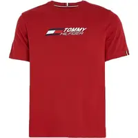 Tommy Hilfiger ESSENTIALS BIG LOGO S/S TEE Pánské tričko, červená, velikost