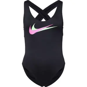 Nike MULTI LOGO Dámské jednodílné plavky, černá, velikost