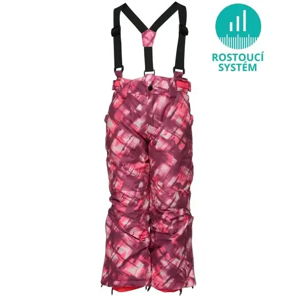 LOAP CUBOR GROW SYSTEM Rostoucí dětské lyžařské kalhoty, růžová, velikost 146-152