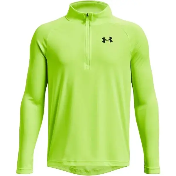 Under Armour TECH 2.0 1/2 ZIP Chlapecké triko s dlouhým rukávem, světle zelená, velikost XL