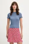Tričko Tommy Jeans dámské, modrá barva, DW0DW20910
