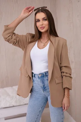 Elegantní sako s velbloudími klopami