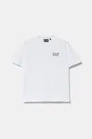 Dětské bavlněné tričko EA7 Emporio Armani bílá barva, s potiskem, 7B000020 AF10378
