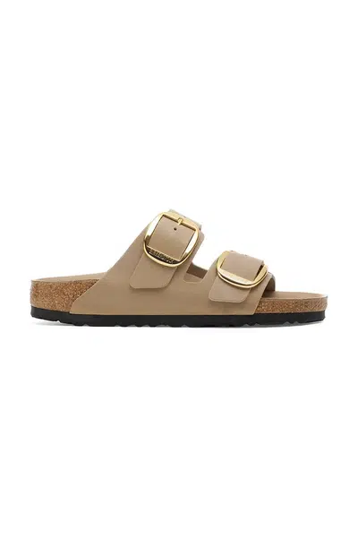 Kožené pantofle Birkenstock Boston Big Buckle dámské, béžová barva, 1030395