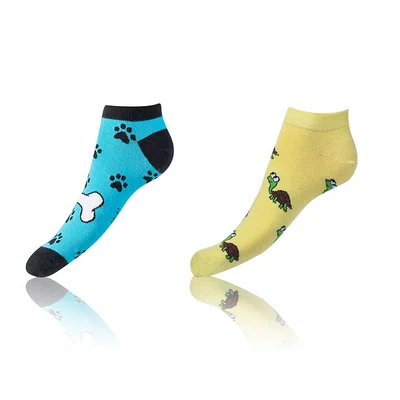 Bellinda
CRAZY IN-SHOE SOCKS 2x - Cheerful Short Socks 2 Pairs - Yellow - Light Blue - Black