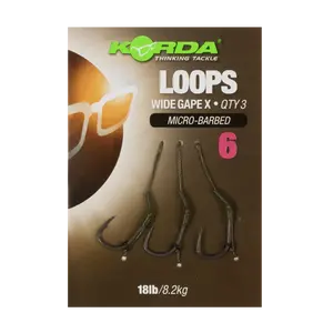 Korda hotové návazce loop rigs df wide gape barbless 8,2 kg-háček 4