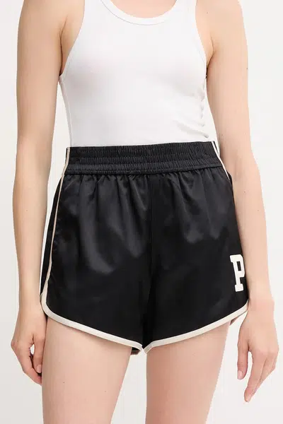 Kraťasy Polo Ralph Lauren dámské, černá barva, medium waist, 211970986