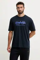 Bavlněné tričko EA7 Emporio Armani pánské, fialová barva, s potiskem, AF10375-7M001129