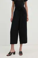 Kalhoty Dkny dámské, černá barva, široké, high waist, P4EKTX63