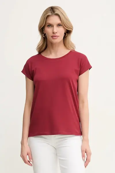 Bavlněné tričko MAX&Co. vínová barva, 2516941054200
