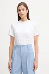 Bavlněné tričko Calvin Klein Jeans dámské, bílá barva, LV047C863G