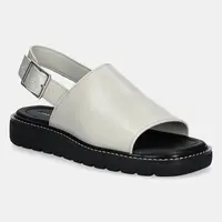 Sandály Calvin Klein Jeans SQ MOLDED SANDAL SLING MG LTH dámské, béžová barva, YW0YW01711