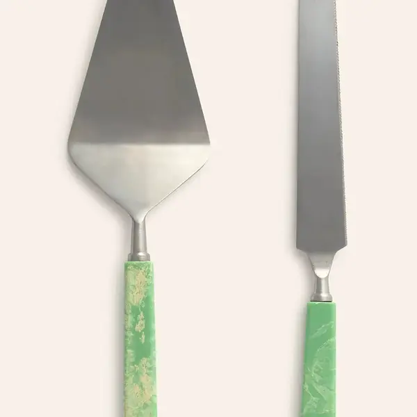 Lopatka na dort Calma House Mango 2-pack zelená barva
