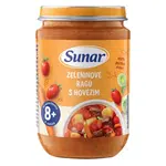 SUNAR Příkrm zeleninové ragú s hovězím masem 8m+ 190 g