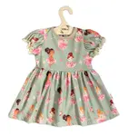 Bavlnené šatôčky s ozdobným rukávom Baletka, Baby Nellys, olivové