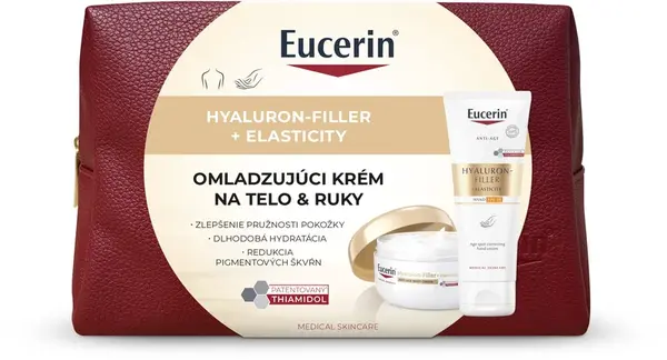 Eucerin Vianočná taštička HYALURON-FILLER + ELASTICITY Telový krém s omladzujúcim účinkom + Krém na ruky