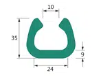 10 ks - Pěnový polyetylén Profil  U FIX 25 (1ks=2bm)