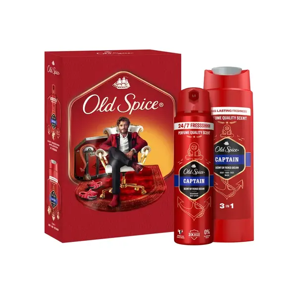 Xmass set Old Spice Captain Gentleman s dezodorantom v spreji 150ml a sprchovým gélom 250ml