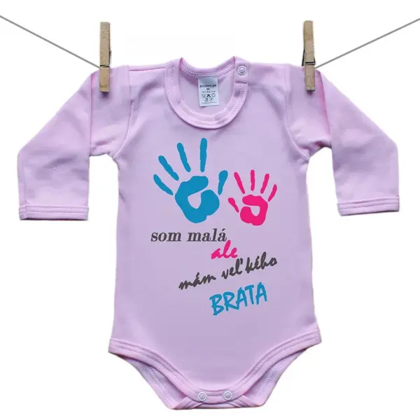 Boodyy Ružové Body s dlhým rukávom Som malá ale mám veľkého brata 92 (18-24 mesiacov)