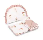 2D sada do kočíka, postieľky, kolísky, mušelín, bavlna, Baletka, púdrovo ružová