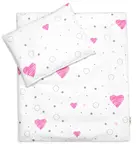 Súprava do kočíkov s výplňou, I love Girl Baby Nellys, ružová/biela