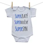 Boodyy Body s krátkym rukávom Super zlatý, super hlučný, super syn 62 (2-4 mesiace)