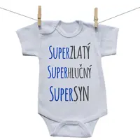 Boodyy Body s krátkym rukávom Super zlatý, super hlučný, super syn 62 (2-4 mesiace)