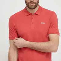 Bavlněné polo tričko HUGO červená barva, 50466182