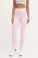 Legíny adidas Essentials Linear dámské, růžová barva, s potiskem, JD3156